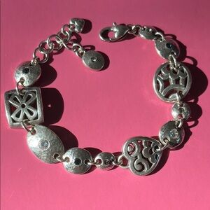 Brighton Silver Crystals Bracelet with Intricate Designs